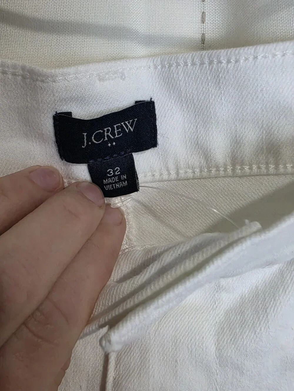 J Crew White utility denim short